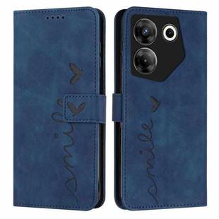 For Tecno Camon 20 Pro 5G Skin Feel Heart Pattern Leather Phone Case(Blue)