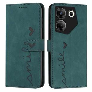For Tecno Camon 20 Pro 5G Skin Feel Heart Pattern Leather Phone Case(Green)