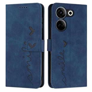 For Tecno Camon 20/Camon 20 Pro 4G Skin Feel Heart Pattern Leather Phone Case(Blue)