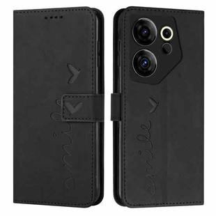 For Tecno Camon 20 Premier Skin Feel Heart Pattern Leather Phone Case(Black)