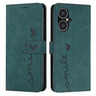 For Tecno Pova Neo 3 Skin Feel Heart Pattern Leather Phone Case(Green)