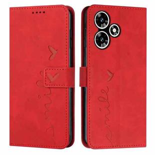 For Infinix Hot 30 Skin Feel Heart Pattern Leather Phone Case(Red)