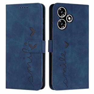 For Infinix Hot 30 Skin Feel Heart Pattern Leather Phone Case(Blue)
