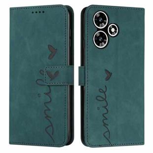 For Infinix Hot 30 Skin Feel Heart Pattern Leather Phone Case(Green)