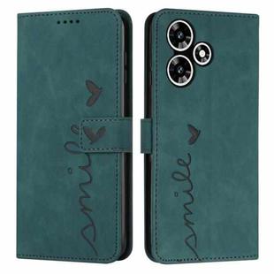 For Infinix Hot 30 Play NFC Skin Feel Heart Pattern Leather Phone Case(Green)