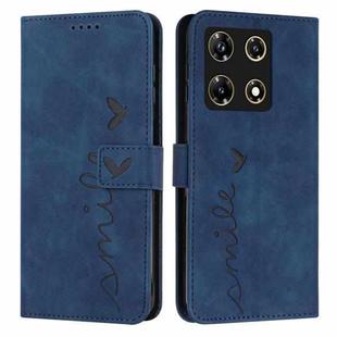 For Infinix Note 30 Pro Skin Feel Heart Pattern Leather Phone Case(Blue)
