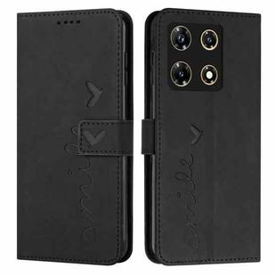 For Infinix Note 30 Pro Skin Feel Heart Pattern Leather Phone Case(Black)