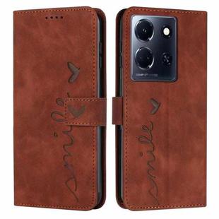For Infinix Note 30/Note 30 5G Skin Feel Heart Pattern Leather Phone Case(Brown)