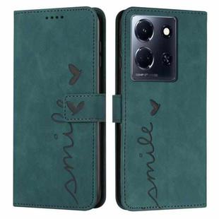 For Infinix Note 30/Note 30 5G Skin Feel Heart Pattern Leather Phone Case(Green)
