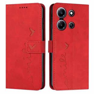 For Infinix Note 30i Skin Feel Heart Pattern Leather Phone Case(Red)
