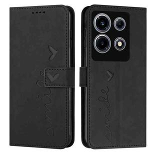 For Infinix Note 30 VIP Skin Feel Heart Pattern Leather Phone Case(Black)