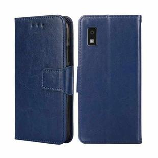 For Sharp Aqous Wish 3 Crystal Texture Leather Phone Case(Royal Blue)