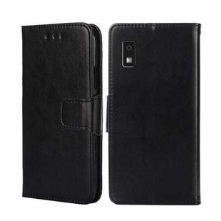 For Sharp Aqous Wish 3 Crystal Texture Leather Phone Case(Black)