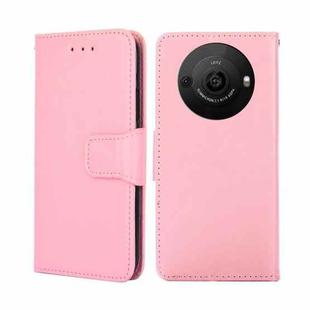 For Sharp Aquos R8 Pro SH-51D Crystal Texture Leather Phone Case(Pink)
