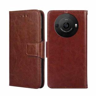 For Sharp Aquos R8 Pro SH-51D Crystal Texture Leather Phone Case(Brown)