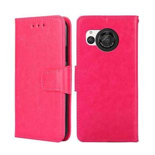 For Sharp Aquos R8 SH-52D Crystal Texture Leather Phone Case(Rose Red)