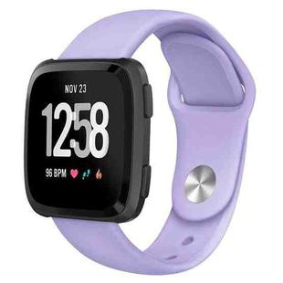 For Fitbit Versa 2 / Fitbit Versa / Fitbit Versa Lite Solid Color Silicone Watch Band, Size:L(Pink Purple)
