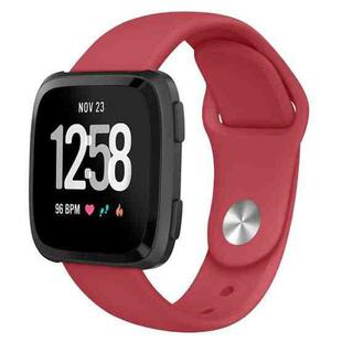 For Fitbit Versa 2 / Fitbit Versa / Fitbit Versa Lite Solid Color Silicone Watch Band, Size:L(Red)