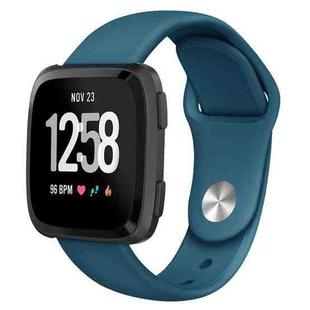 For Fitbit Versa 2 / Fitbit Versa / Fitbit Versa Lite Solid Color Silicone Watch Band, Size:L(Rock cyan)