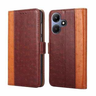 For Infinix Hot 30i 4G Ostrich Texture Horizontal Flip Leather Phone Case(Brown)