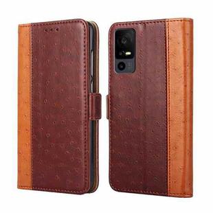 For TCL 40 XE 5G / 40X 5G T601D Ostrich Texture Horizontal Flip Leather Phone Case(Brown)