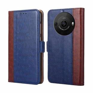 For Sharp Aquos R8 Pro SH-51D Ostrich Texture Horizontal Flip Leather Phone Case(Blue)