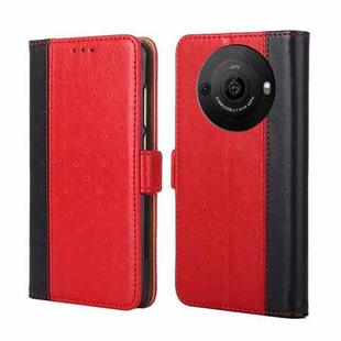 For Sharp Aquos R8 Pro SH-51D Ostrich Texture Horizontal Flip Leather Phone Case(Red)