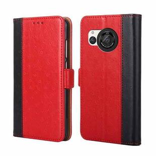 For Sharp Aquos R8 SH-52D Ostrich Texture Horizontal Flip Leather Phone Case(Red)