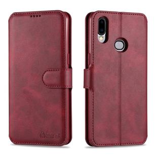 For Samsung Galaxy A10s AZNS Calf Texture Horizontal Flip Leather Case, with Holder & Card Slots & Wallet & Photo Frame(Red)