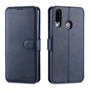 For Samsung Galaxy A20s AZNS Calf Texture Horizontal Flip Leather Case, with Holder & Card Slots & Wallet & Photo Frame(Blue)