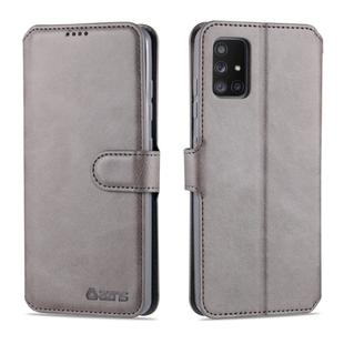 For Samsung Galaxy A51 AZNS Calf Texture Horizontal Flip Leather Case, with Holder & Card Slots & Wallet & Photo Frame(Grey)