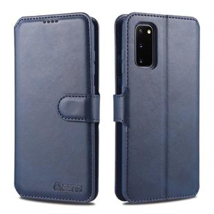 For Samsung Galaxy S20 AZNS Calf Texture Horizontal Flip Leather Case, with Holder & Card Slots & Wallet & Photo Frame(Blue)