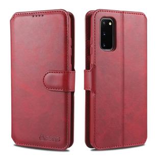For Samsung Galaxy S20 AZNS Calf Texture Horizontal Flip Leather Case, with Holder & Card Slots & Wallet & Photo Frame(Red)