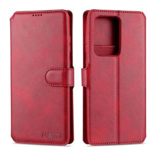 For Samsung Galaxy S20 Ultra AZNS Calf Texture Horizontal Flip Leather Case, with Holder & Card Slots & Wallet & Photo Frame(Red)