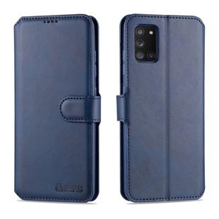 For Samsung Galaxy A31 AZNS Calf Texture Horizontal Flip Leather Case, with Holder & Card Slots & Wallet & Photo Frame(Blue)