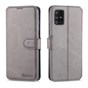 For Samsung Galaxy A71 AZNS Calf Texture Horizontal Flip Leather Case, with Holder & Card Slots & Wallet & Photo Frame(Grey)