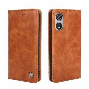 For CUBOT P60 Non-Magnetic Retro Texture Leather Phone Case(Brown)