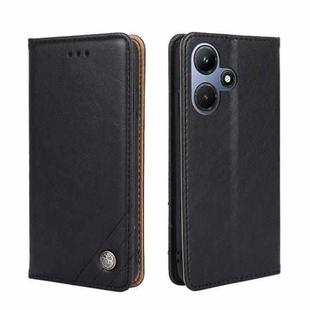 For Infinix Hot 30i 4G Non-Magnetic Retro Texture Leather Phone Case(Black)