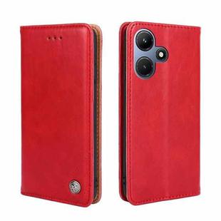 For Infinix Hot 30i 4G Non-Magnetic Retro Texture Leather Phone Case(Red)