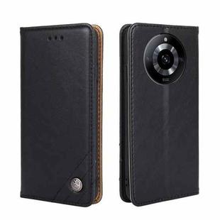 For Realme 11 5G Non-Magnetic Retro Texture Leather Phone Case(Black)