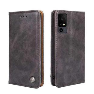 For TCL 40 XE 5G / 40X 5G T601D Non-Magnetic Retro Texture Leather Phone Case(Grey)