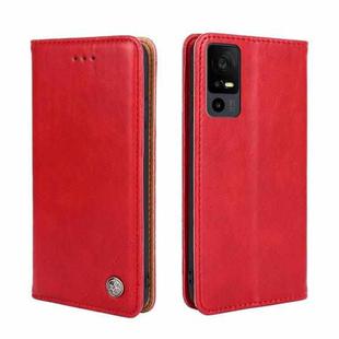 For TCL 40 XE 5G / 40X 5G T601D Non-Magnetic Retro Texture Leather Phone Case(Red)