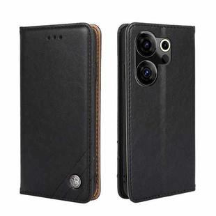 For Tecno Camon 20 Premier 5G Non-Magnetic Retro Texture Leather Phone Case(Black)