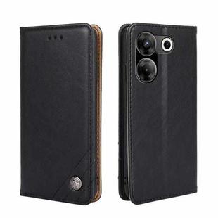 For Tecno Camon 20 Pro 5G Non-Magnetic Retro Texture Leather Phone Case(Black)