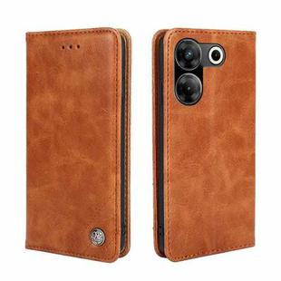 For Tecno Camon 20 Pro 5G Non-Magnetic Retro Texture Leather Phone Case(Brown)