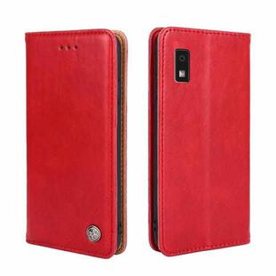 For Sharp Aqous Wish 3 Non-Magnetic Retro Texture Leather Phone Case(Red)