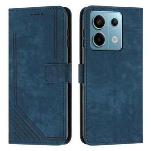 For Xiaomi Redmi Note 13 Pro Skin Feel Stripe Pattern Leather Phone Case with Long Lanyard(Blue)