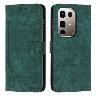 For Infinix Note 50 4G / 50 Pro 4G Skin Feel Stripe Pattern Leather Phone Case with Lanyard(Green)