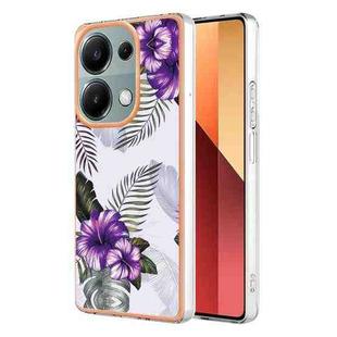 For Xiaomi Redmi Note 13 Pro 4G Global Electroplating IMD TPU Phone Case(Purple Flower)