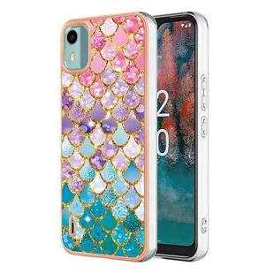 For Nokia C12 Electroplating IMD TPU Phone Case(Colorful Scales)